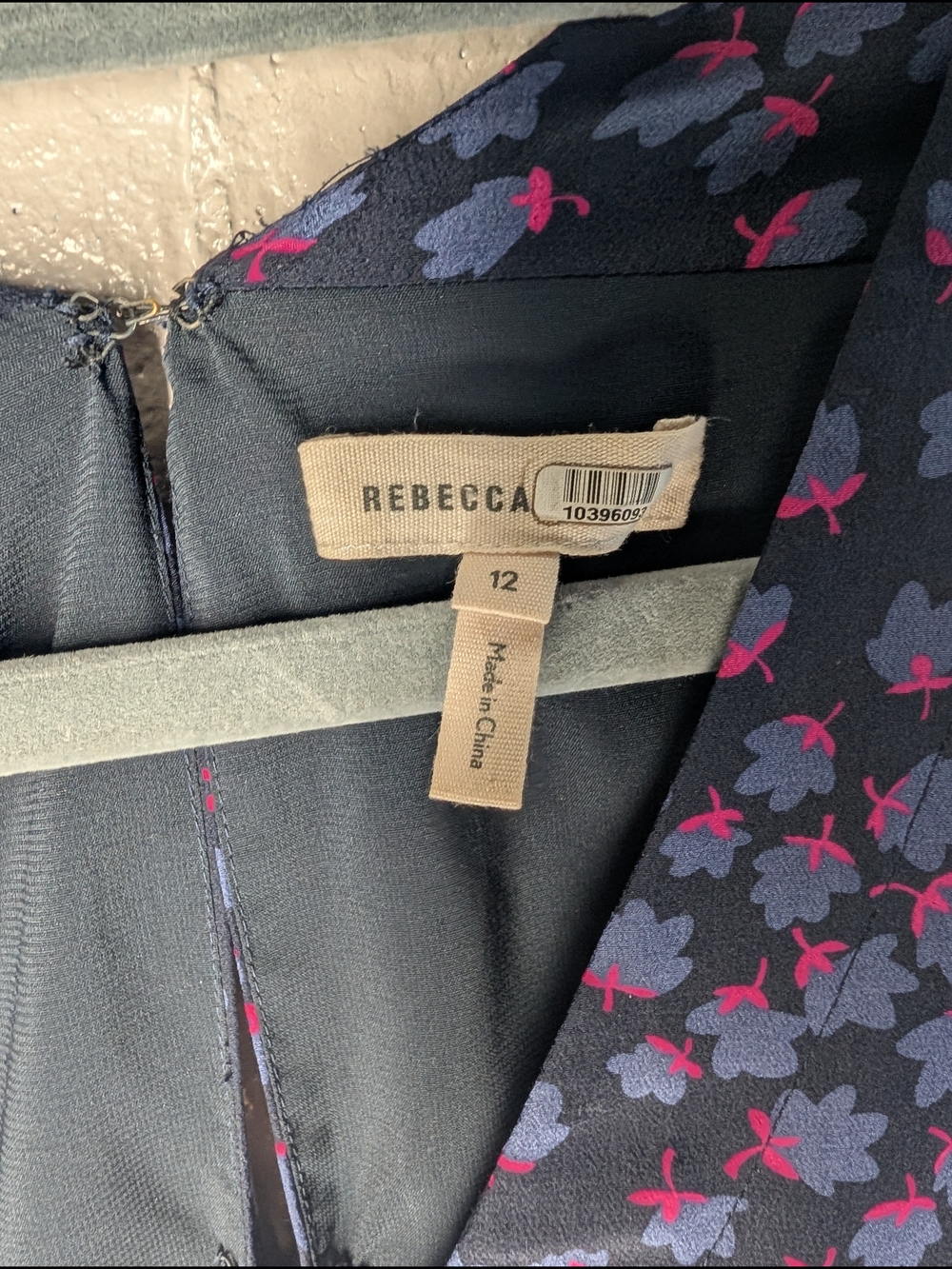Rebecca Taylor 100% Silk Navy Floral Long Sleeve Dress - Picture 3 of 4